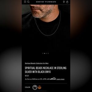 DAVID YURMAN DY SPIRITUAL BEADS NECKLACE IN STERLING SILVER WITH BLACK ONYX